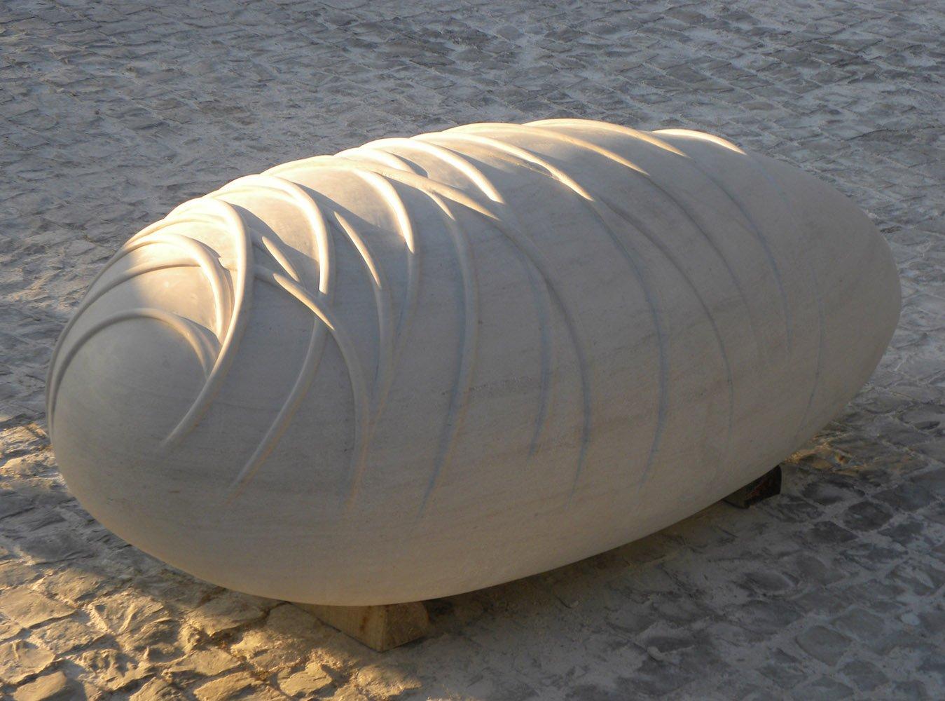 Evolution by Francesca Bernardini - Abstract sculpture, white Carrara marble For Sale 1