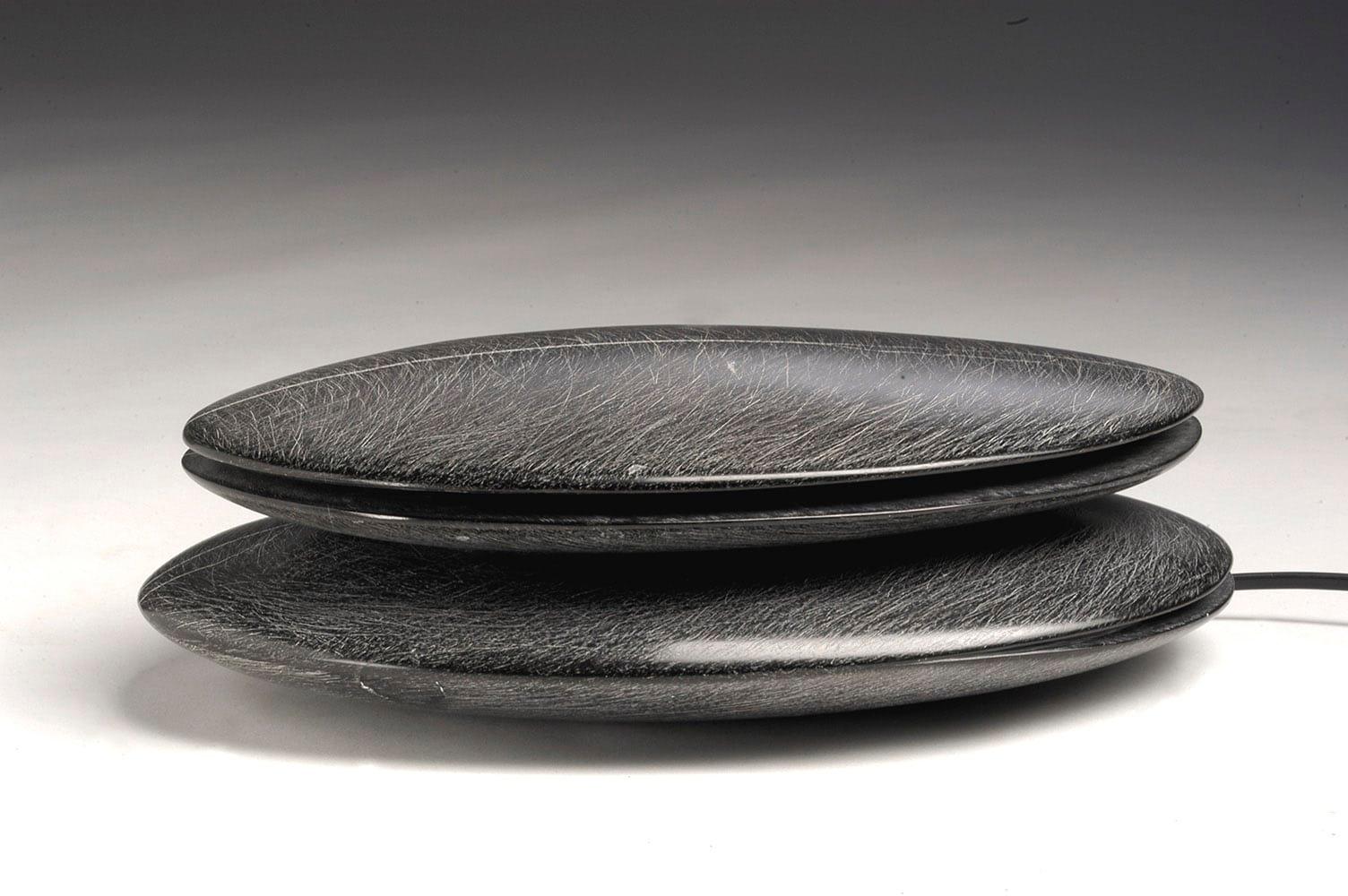 Light Element by Francesca Bernardini - Abstract sculpture, black marble and LED For Sale 1