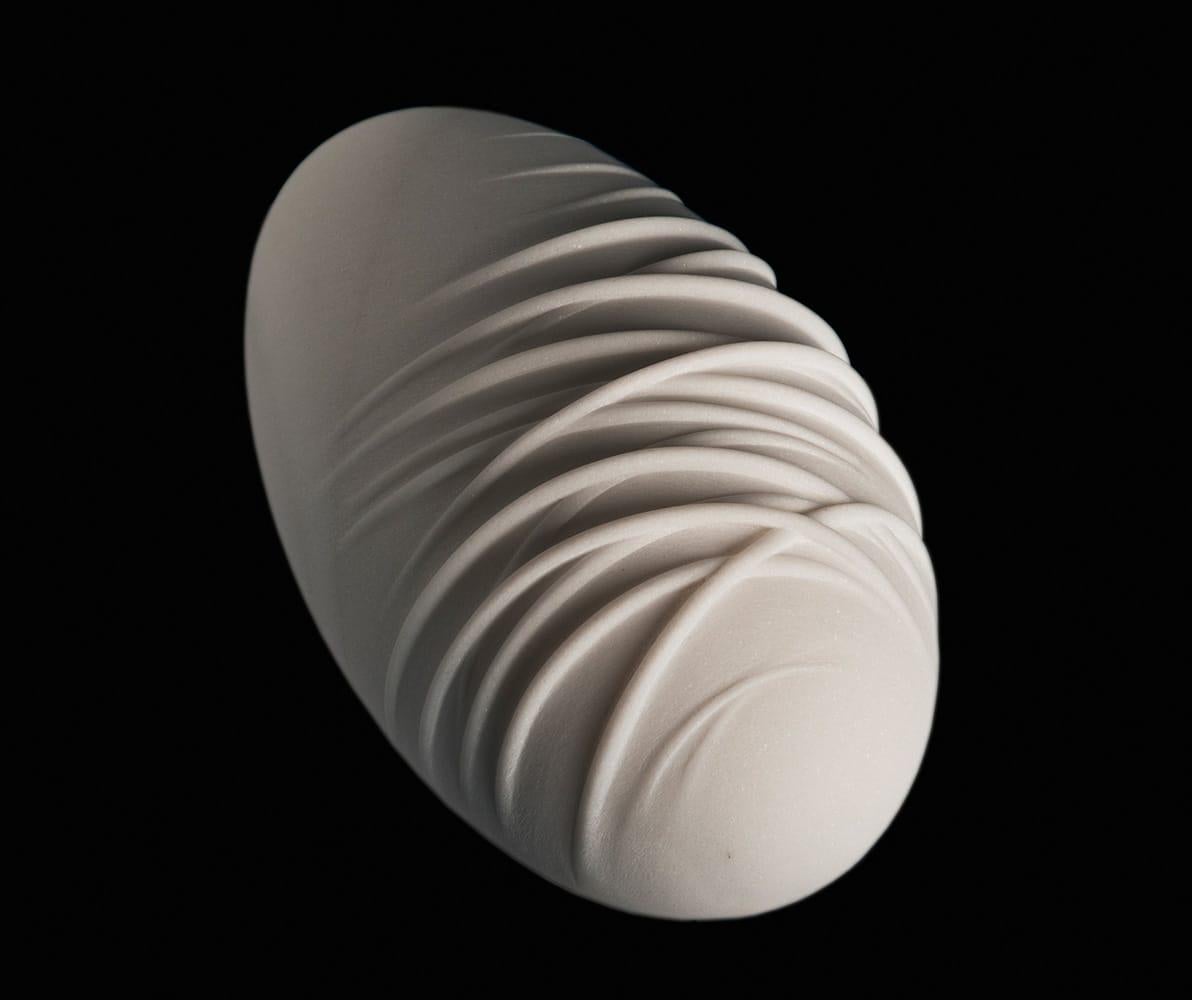 Nasaghi is a unique Statuario Carrara marble sculpture by contemporary artist Francesca Bernardini. The dimensions are 20 × 36 × 24 cm (7.9 × 14.2 × 9.4 in). 
The sculpture is signed and comes with a certificate of authenticity.

The smooth, rounded