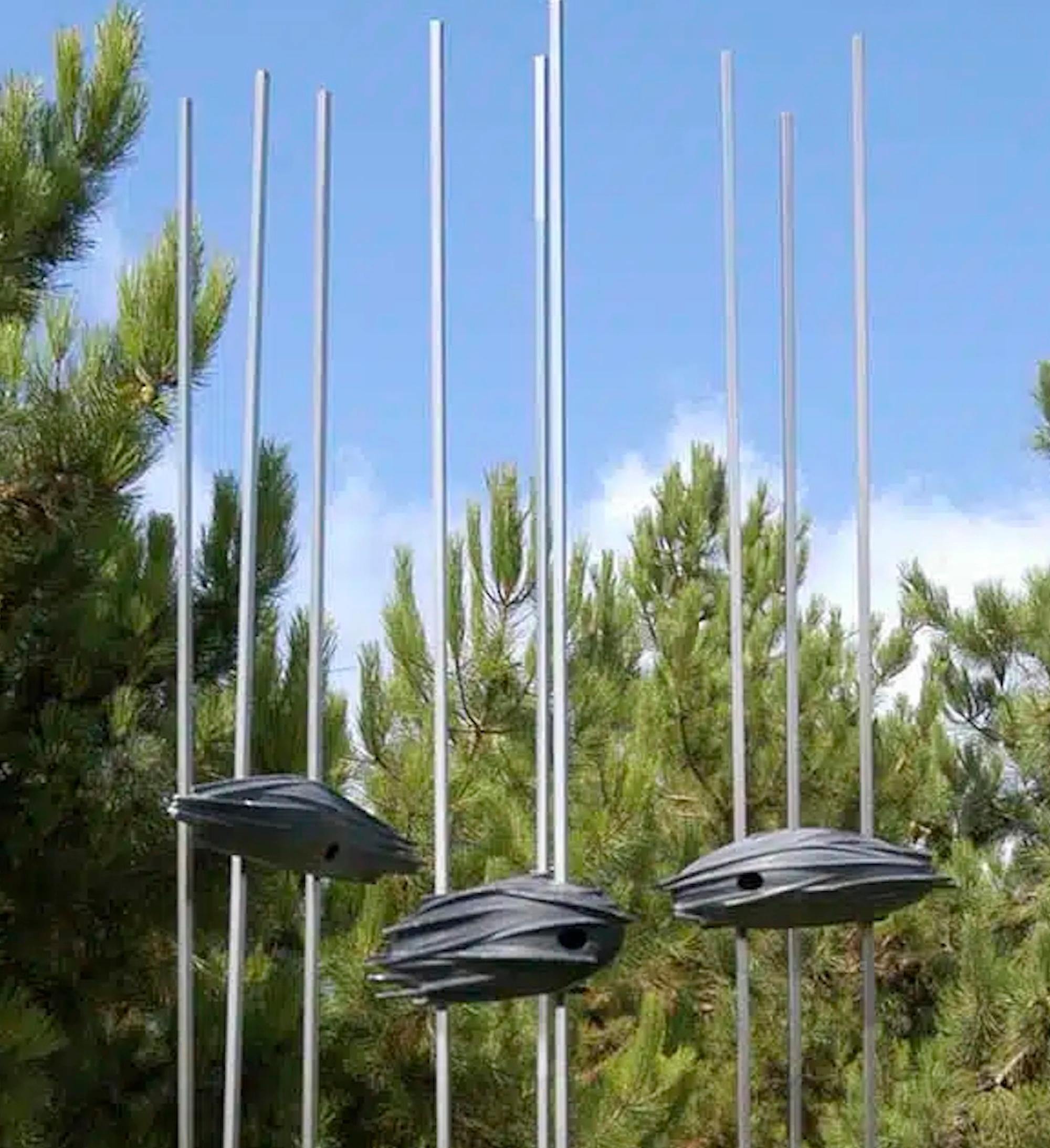 Rifugi di Francesca Bernardini - Grande scultura in marmo, astratta, nera, form A in vendita 6