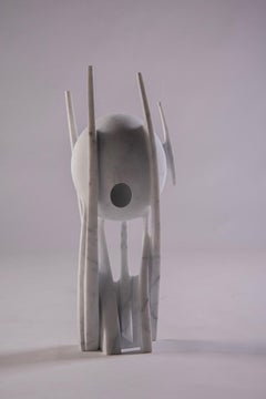 Luogo sicuro di Francesca Bernardini - Scultura astratta, marmo bianco di Carrara