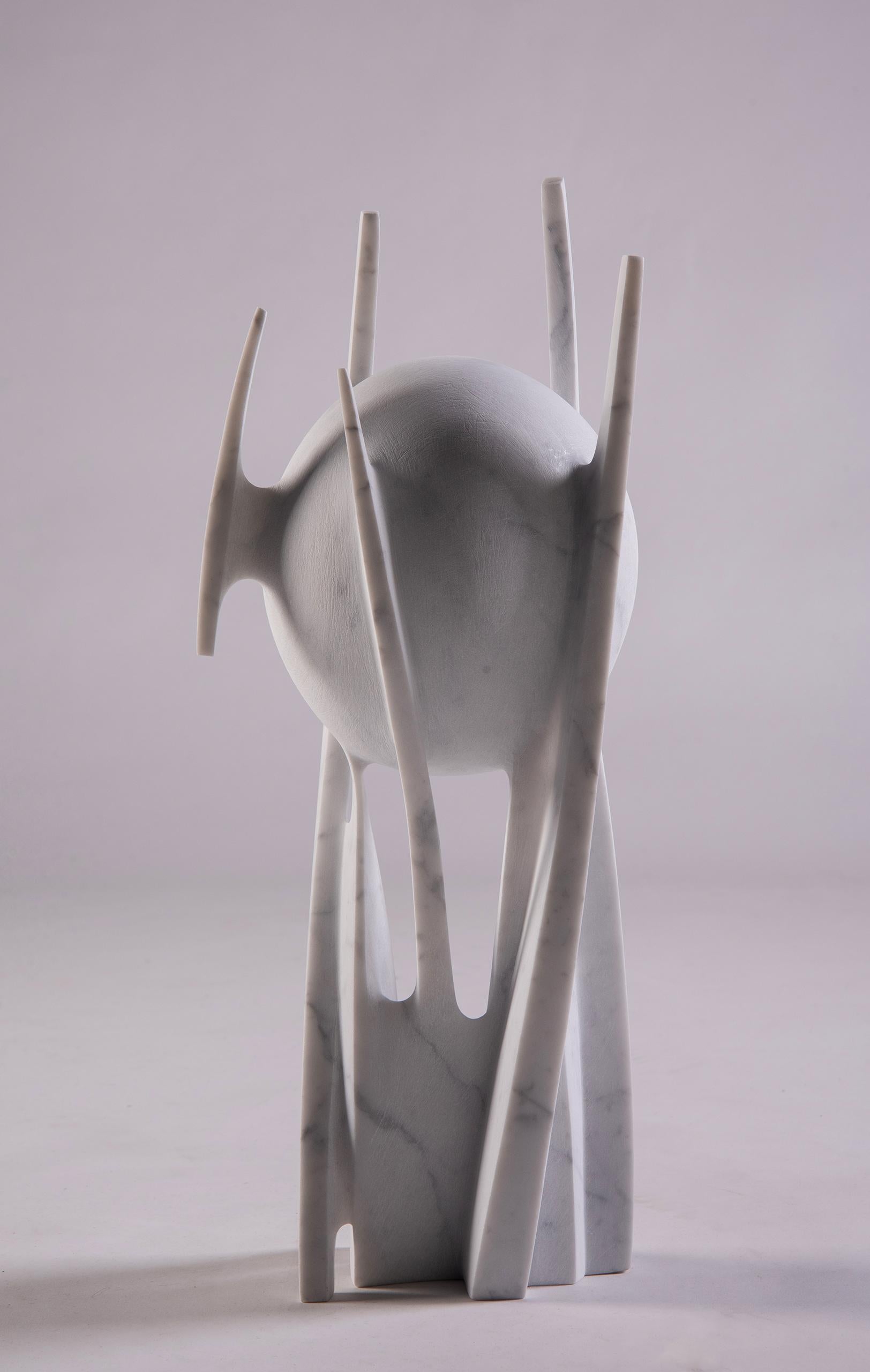 Safe place by Francesca Bernardini - Abstract sculpture, white Carrara marble For Sale 3