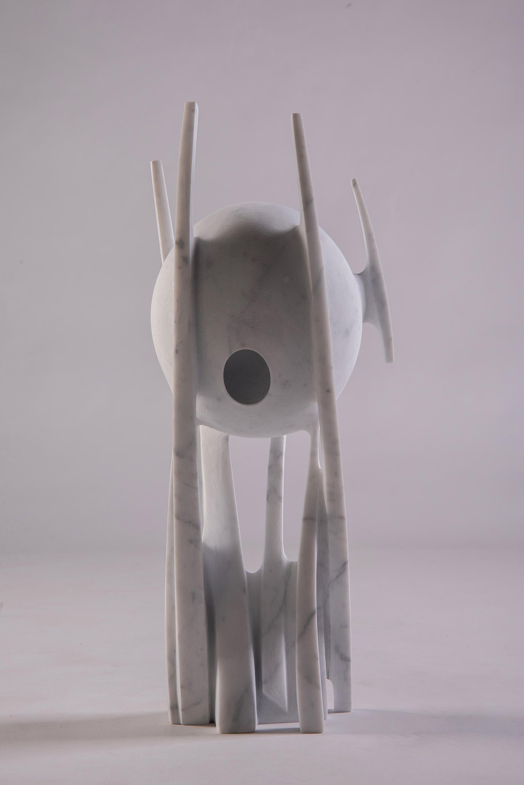 Safe place by Francesca Bernardini - Abstract sculpture, white Carrara marble For Sale 4