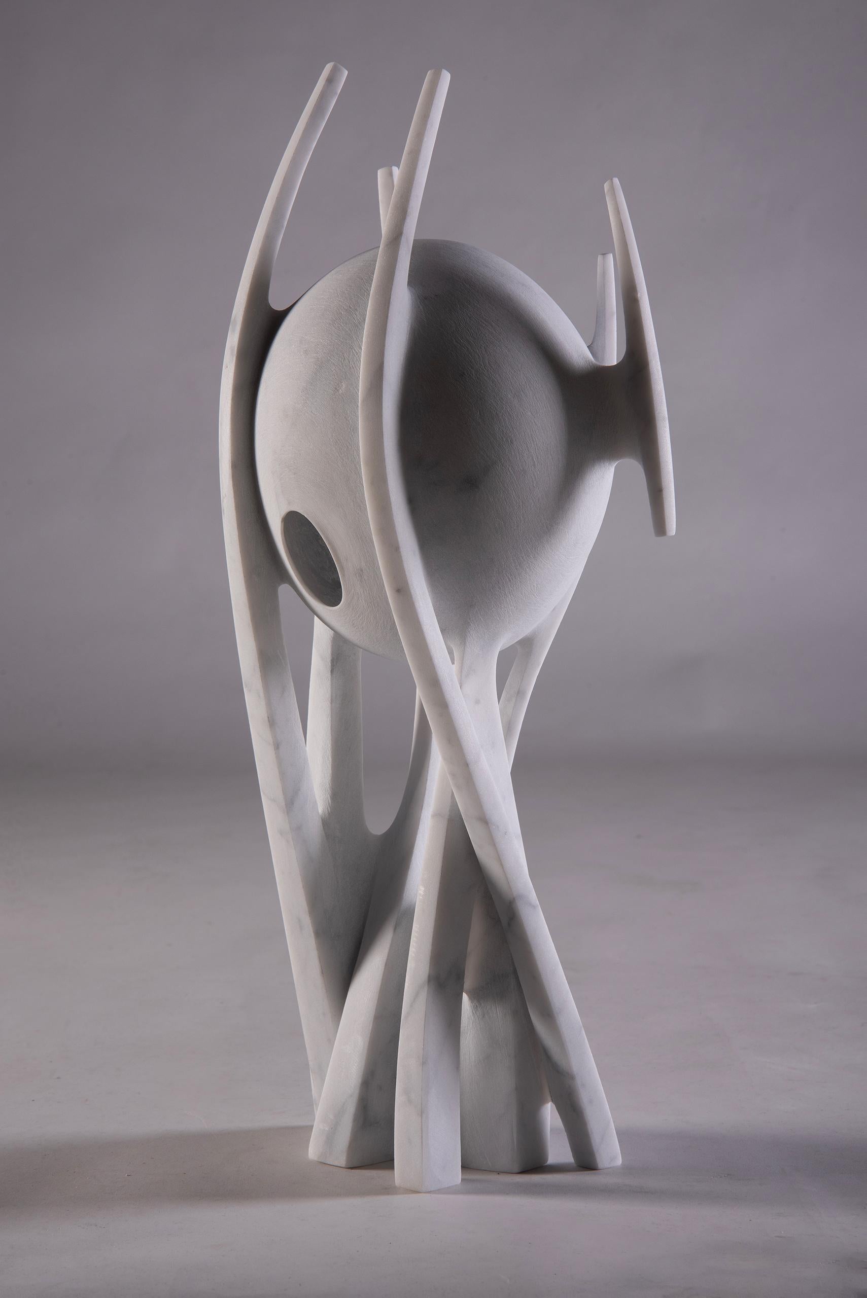 Safe place by Francesca Bernardini - Abstract sculpture, white Carrara marble