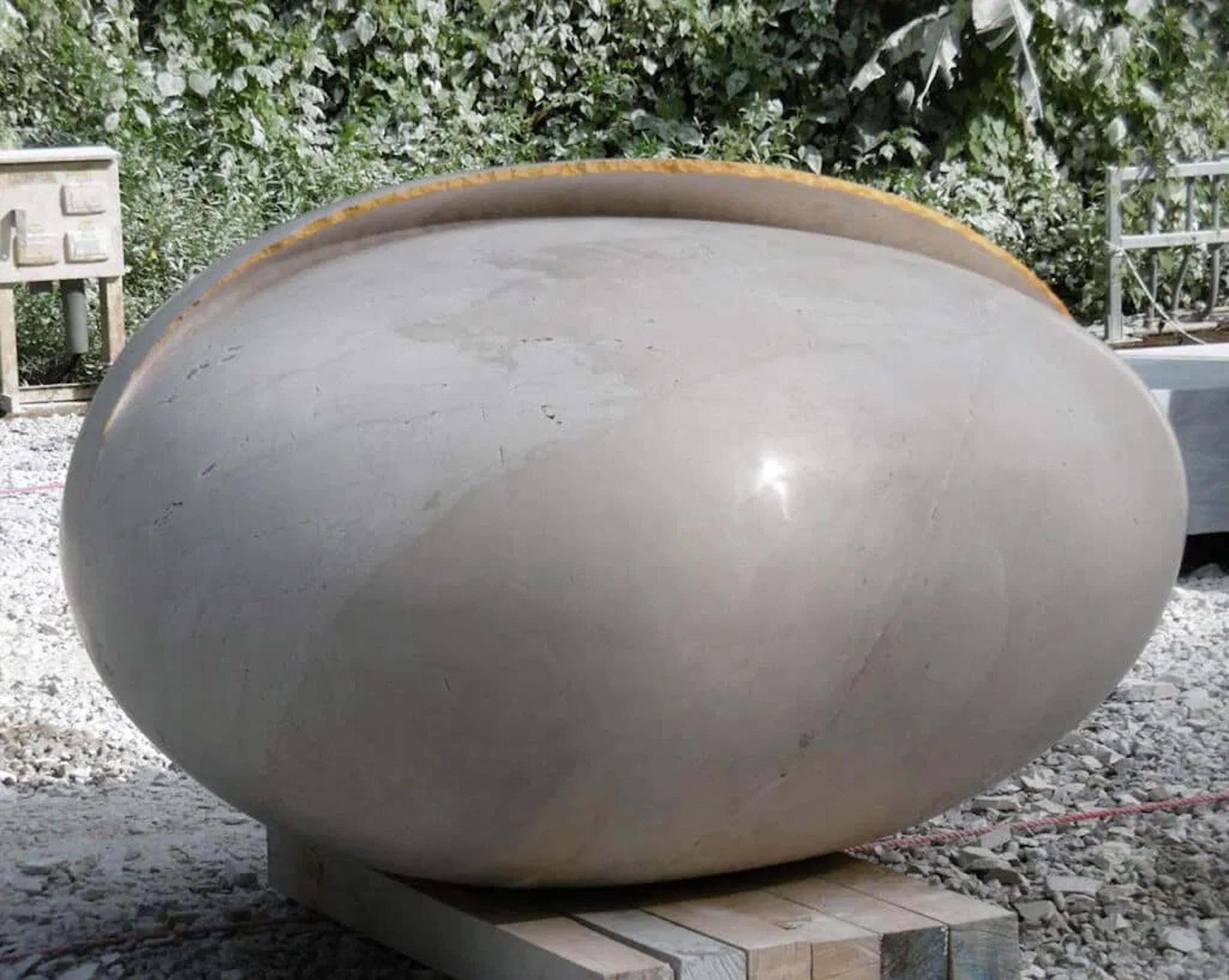 Start of Evolution by F. Bernardini - large marble sculpture, egg-shaped
