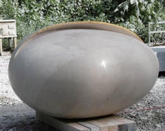 Start of Evolution by F. Bernardini - large marble sculpture, egg-shaped