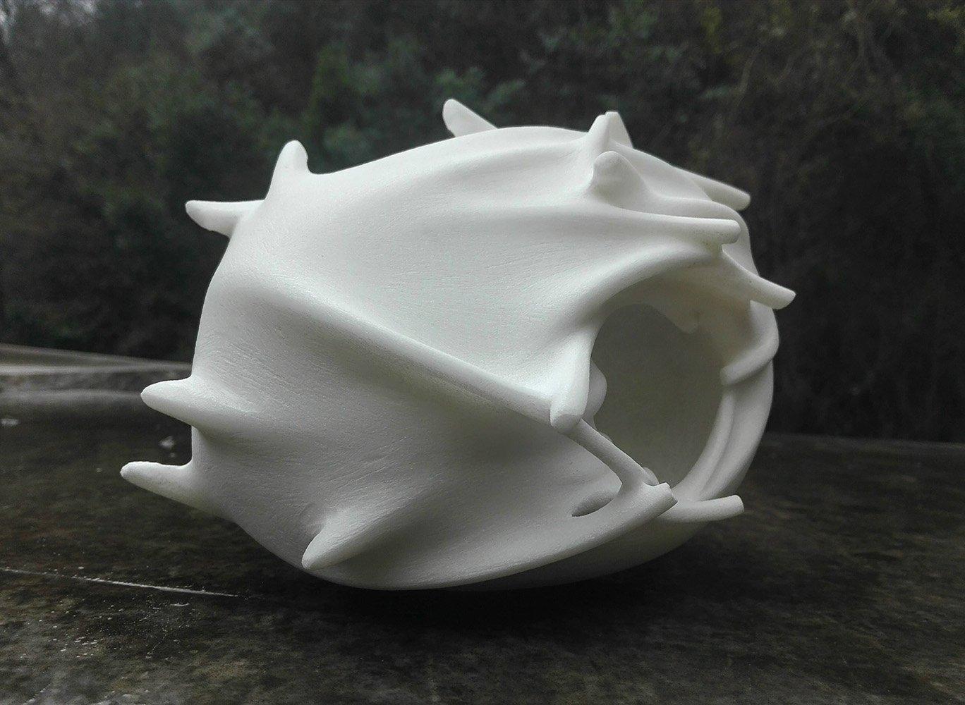 Plateau de Francesca Bernardini, sculpture abstraite, marbre de Carrare, blanc, rond en vente 1