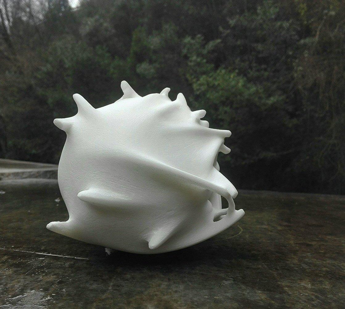 Plateau de Francesca Bernardini, sculpture abstraite, marbre de Carrare, blanc, rond en vente 2