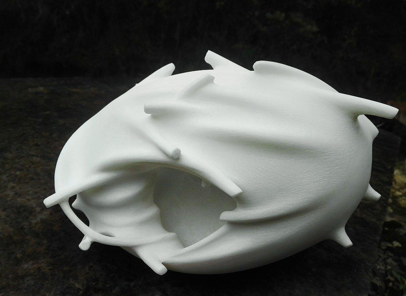 Plateau de Francesca Bernardini, sculpture abstraite, marbre de Carrare, blanc, rond en vente 3