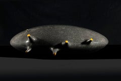 Twin Star by Francesca Bernardini - Abstract sculpture, petit granit, black