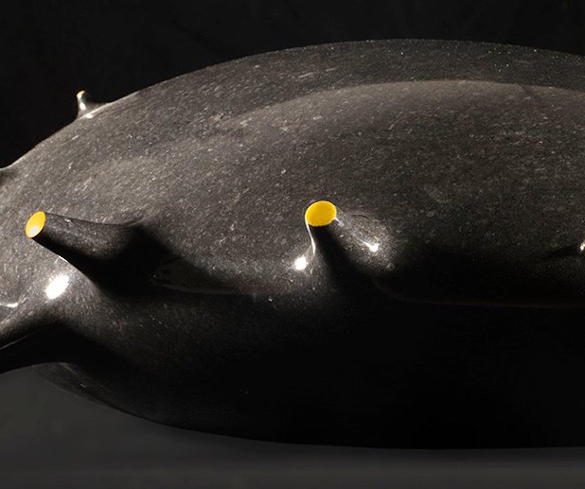 Twin Star by Francesca Bernardini - Abstract sculpture, petit granit, black For Sale 3