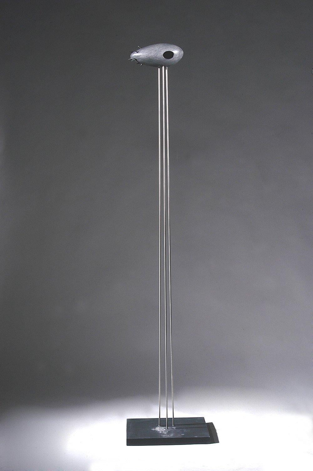 Vertical House by Francesca Bernardini - Abstract sculpture, marble and steel For Sale 1