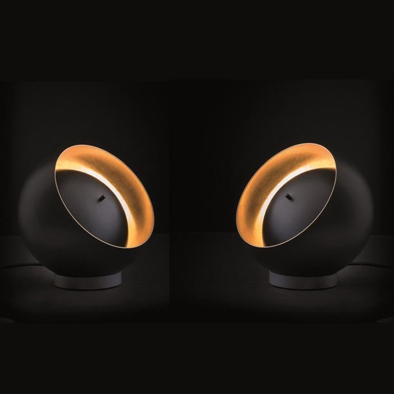 Francesca Borelli Set of Two Table Lamps 'Eva' Black Metal by Oluce