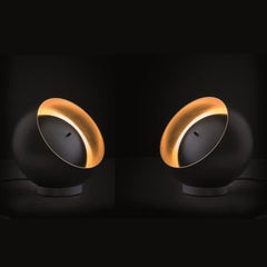 Francesca Borelli Set of Two Table Lamps 'Eva' Black Metal by Oluce