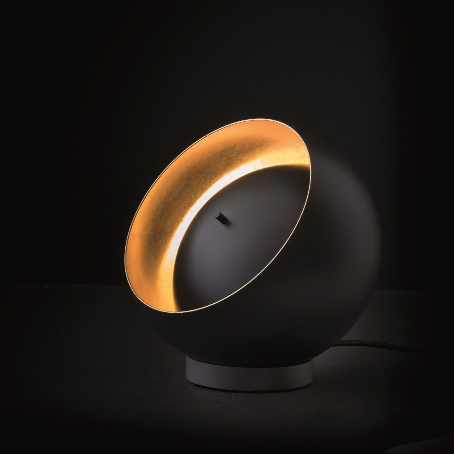 Italian Francesca Borelli Table Lamp 'Eva' Black Metal by Oluce For Sale