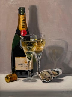 A Toast to Us, Oil on Canvas Still-Life Painting, Signed, 21st Century