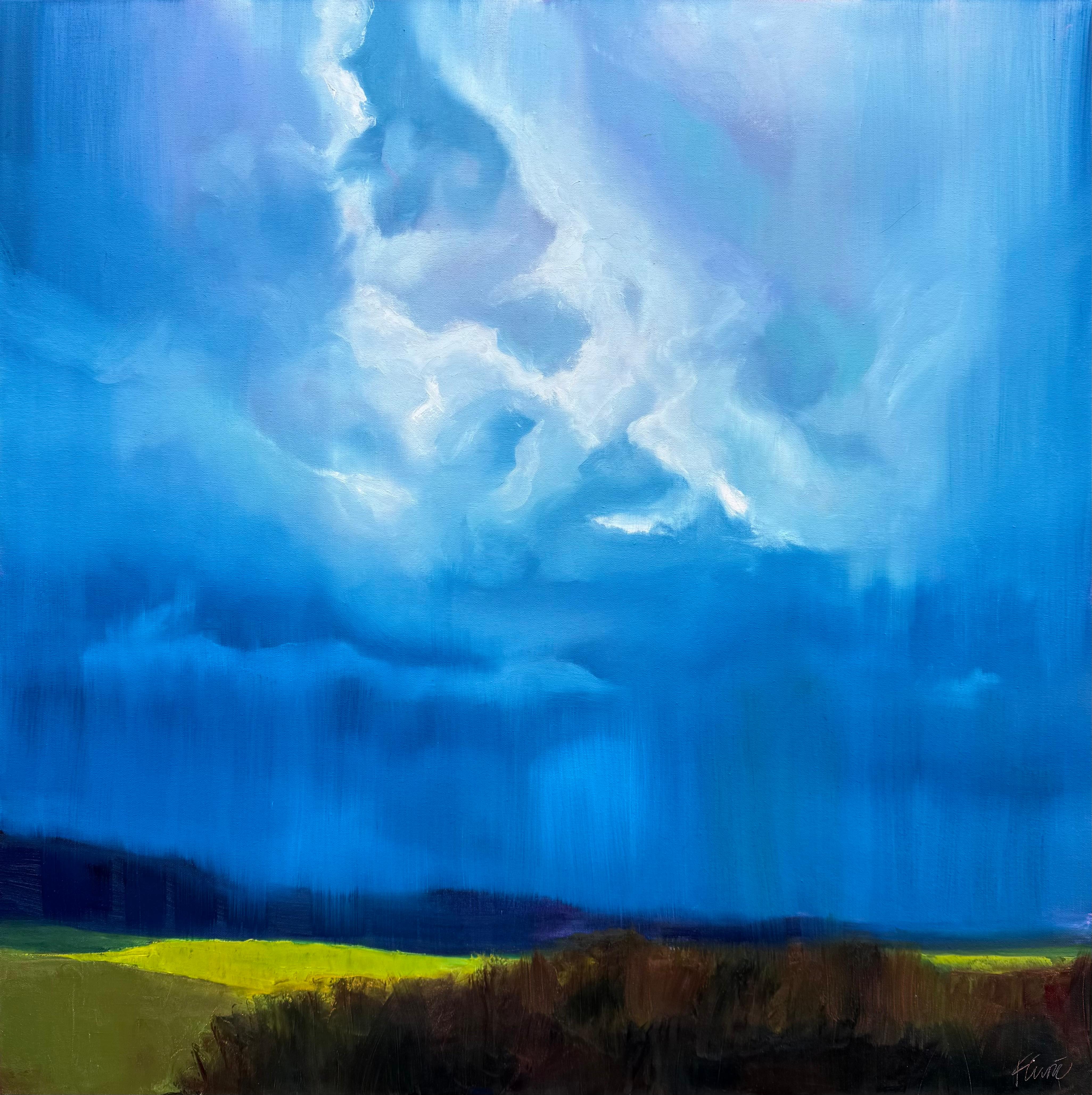 «Ecos de una tormenta», óleo contemporáneo sobre lienzo, firmado, 100 x 100 cm