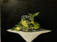 Mojito - original still cocktail figurative realism art modern impression paint