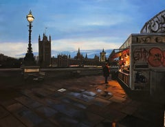 Nightscape - original london figurative realism artwork modern impression paint