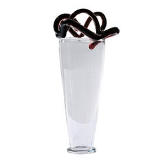 Francesca Large Clear and Red Glass Vase by Borek Sipek for Driade