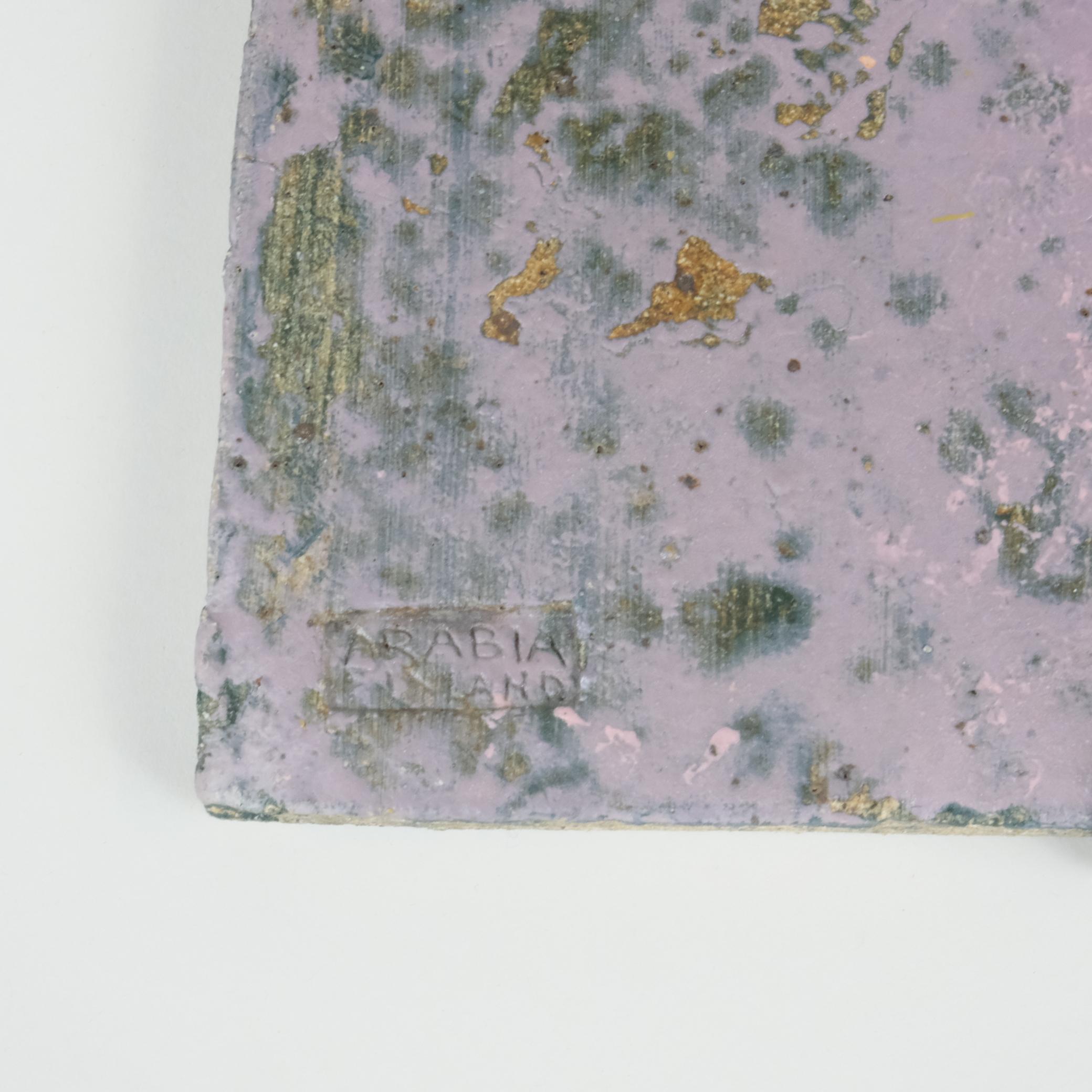 Francesca Lindh Flowers Wavy Stoneware Wall Relief, Arabia 1970s In condizioni buone in vendita a Helsinki, FI