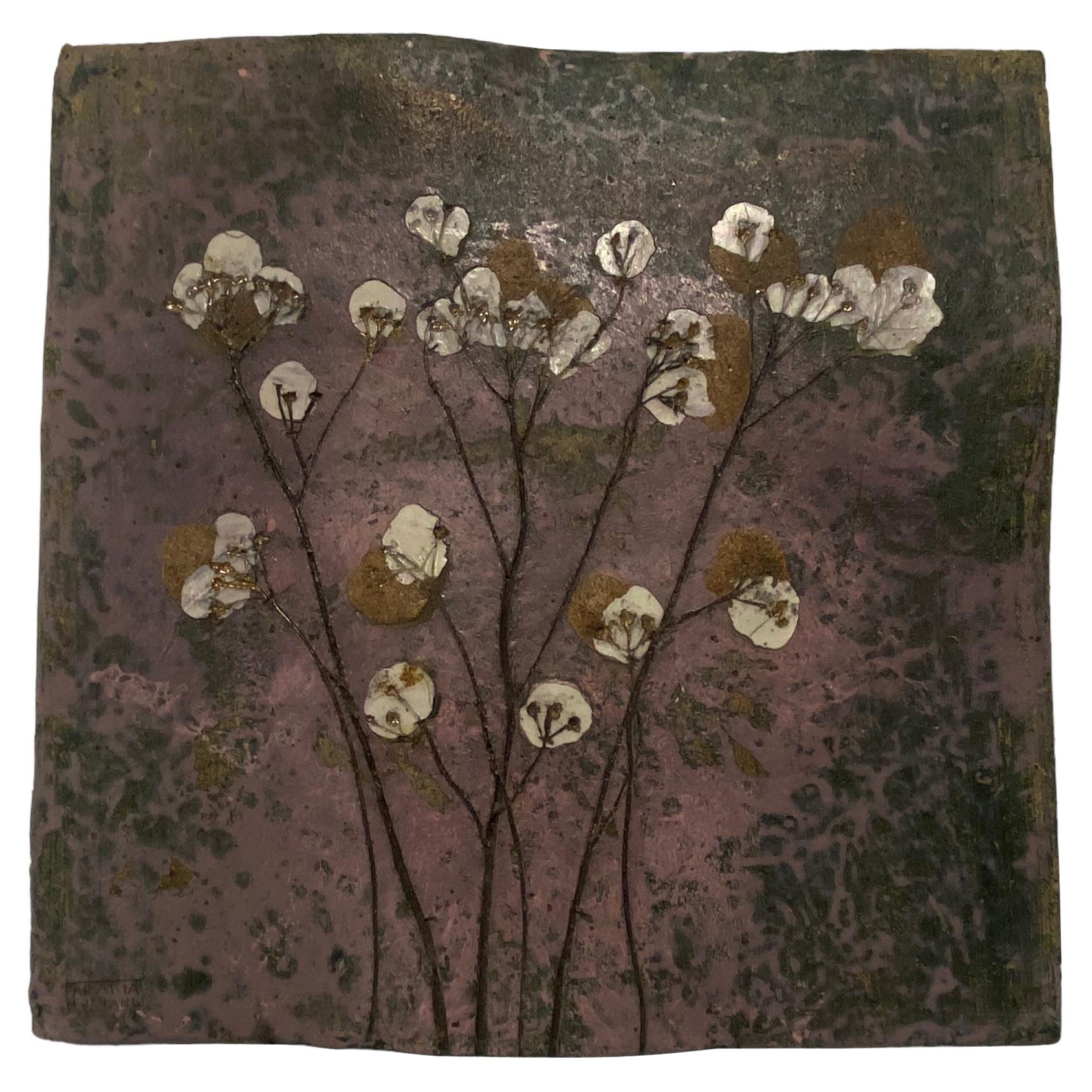 Francesca Lindh Flowers en grès ondulé, Arabia 1970 en vente
