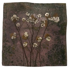 Francesca Lindh Flowers Wavy Stoneware Wall Relief, Arabia 1970s