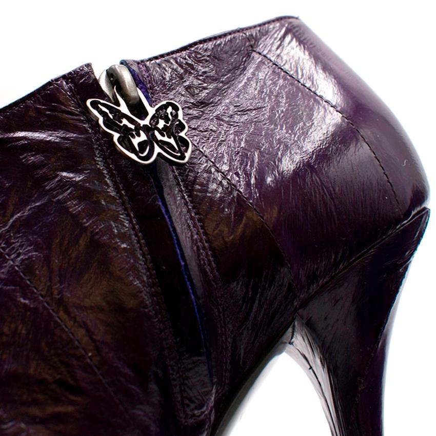 Francesca Mambrini Lila Aalleder-Stiefel mit Absatz - Größe EU 41 im Angebot 5