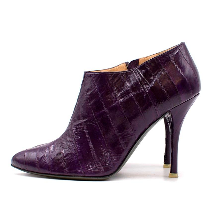 Francesca Mambrini Lila Aalleder-Stiefel mit Absatz - Größe EU 41 (Schwarz) im Angebot