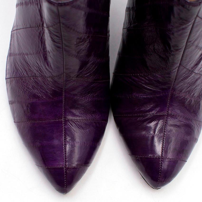 Francesca Mambrini Lila Aalleder-Stiefel mit Absatz - Größe EU 41 im Angebot 4
