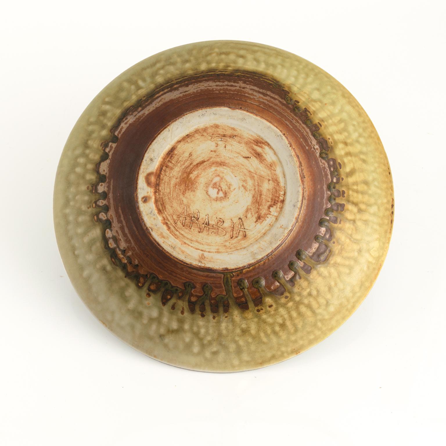 Scandinavian Francesca MascItti-Lindh Ceramic Bowl, for Arabia, Finland For Sale