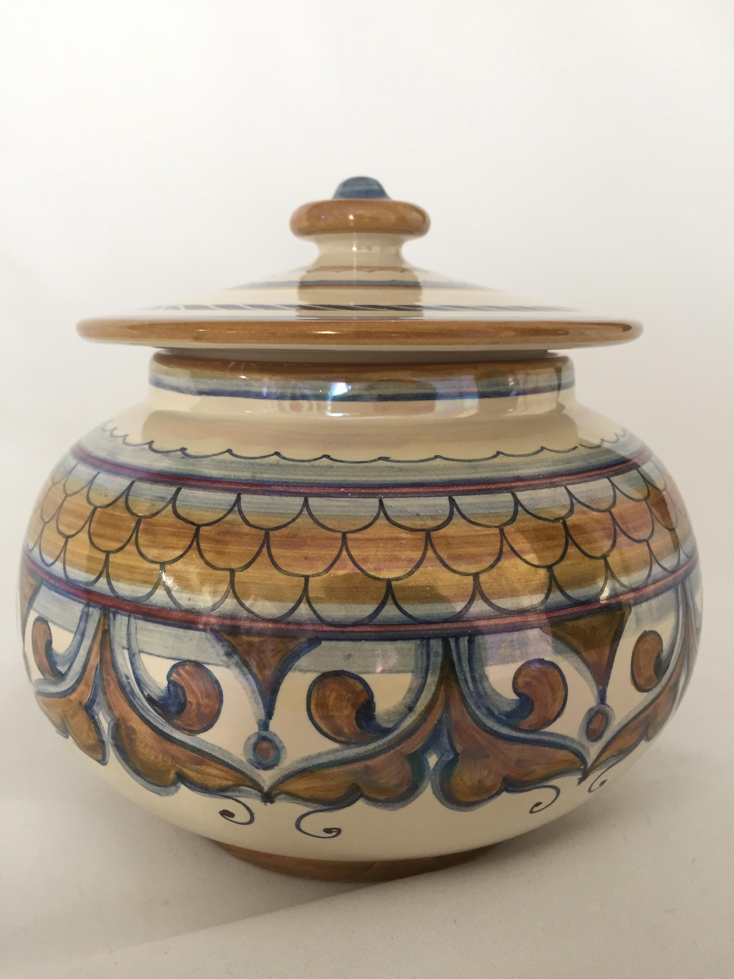Renaissance Revival Francesca Niccacci Italian Majolica Ceramic Jar