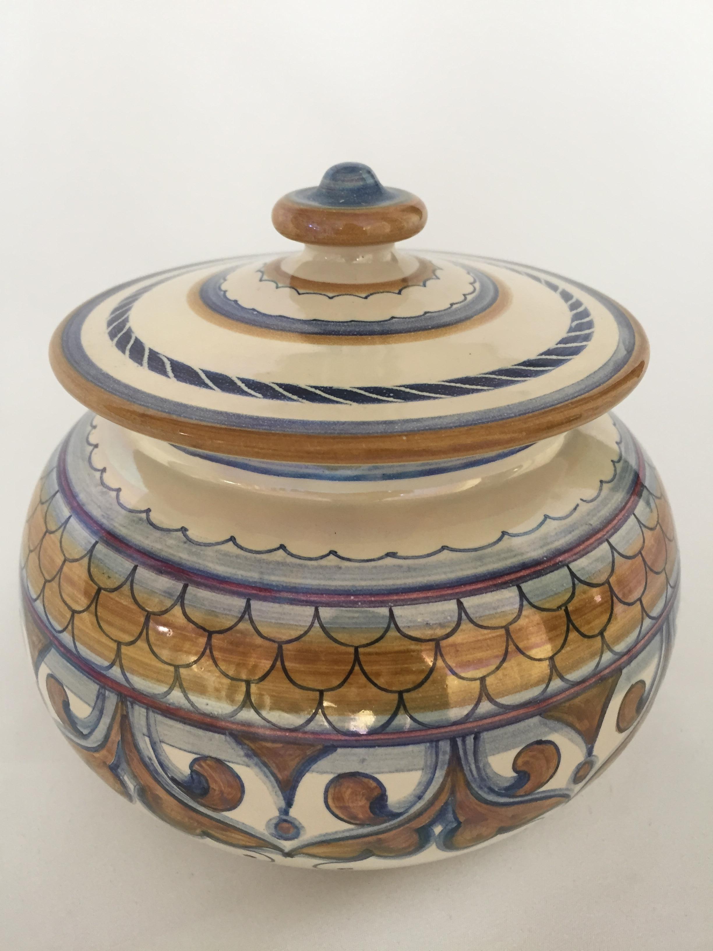 Glazed Francesca Niccacci Italian Majolica Ceramic Jar