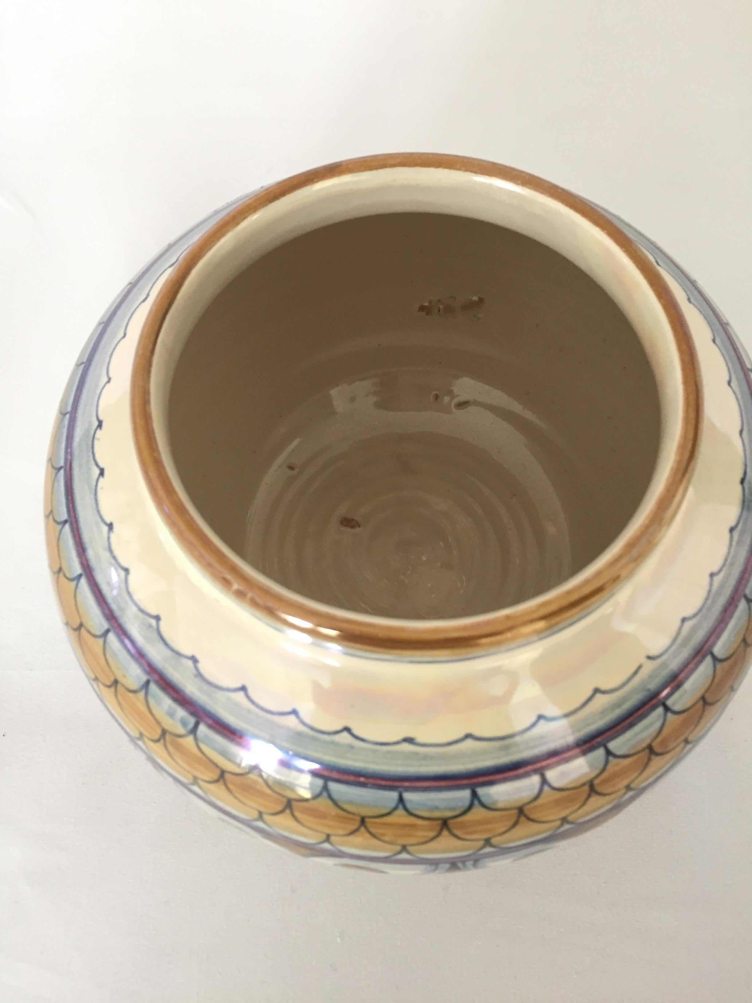 20th Century Francesca Niccacci Italian Majolica Ceramic Jar