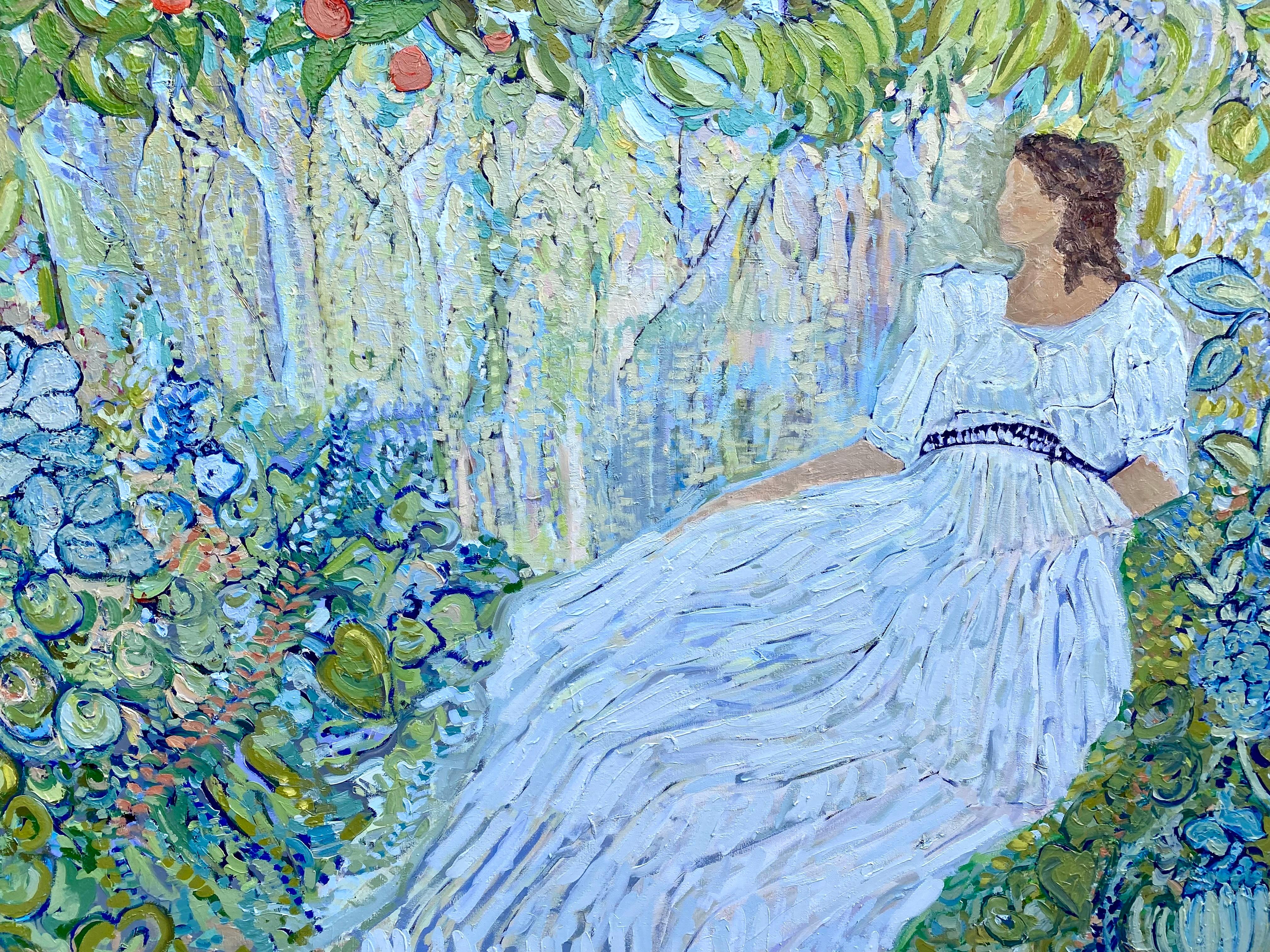 A Thousand Flowers Could Bloom. Large Contemporary Figurative Oil Painting