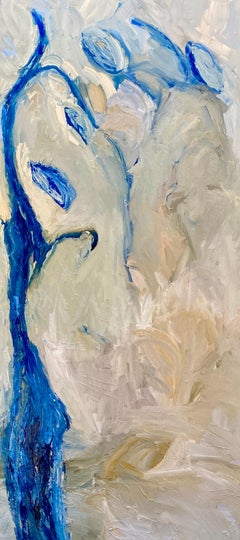 Blue Sanctuary. Large Contemporary Expressionist Oil Painting