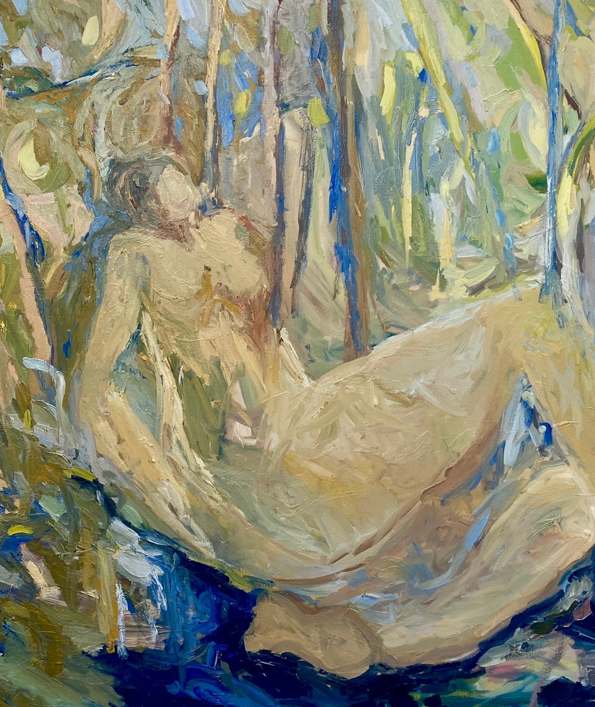 Entrambi i lati del paradiso.  Pittura ad olio espressionista contemporanea di grandi dimensioni - Painting di FRANCESCA OWEN 