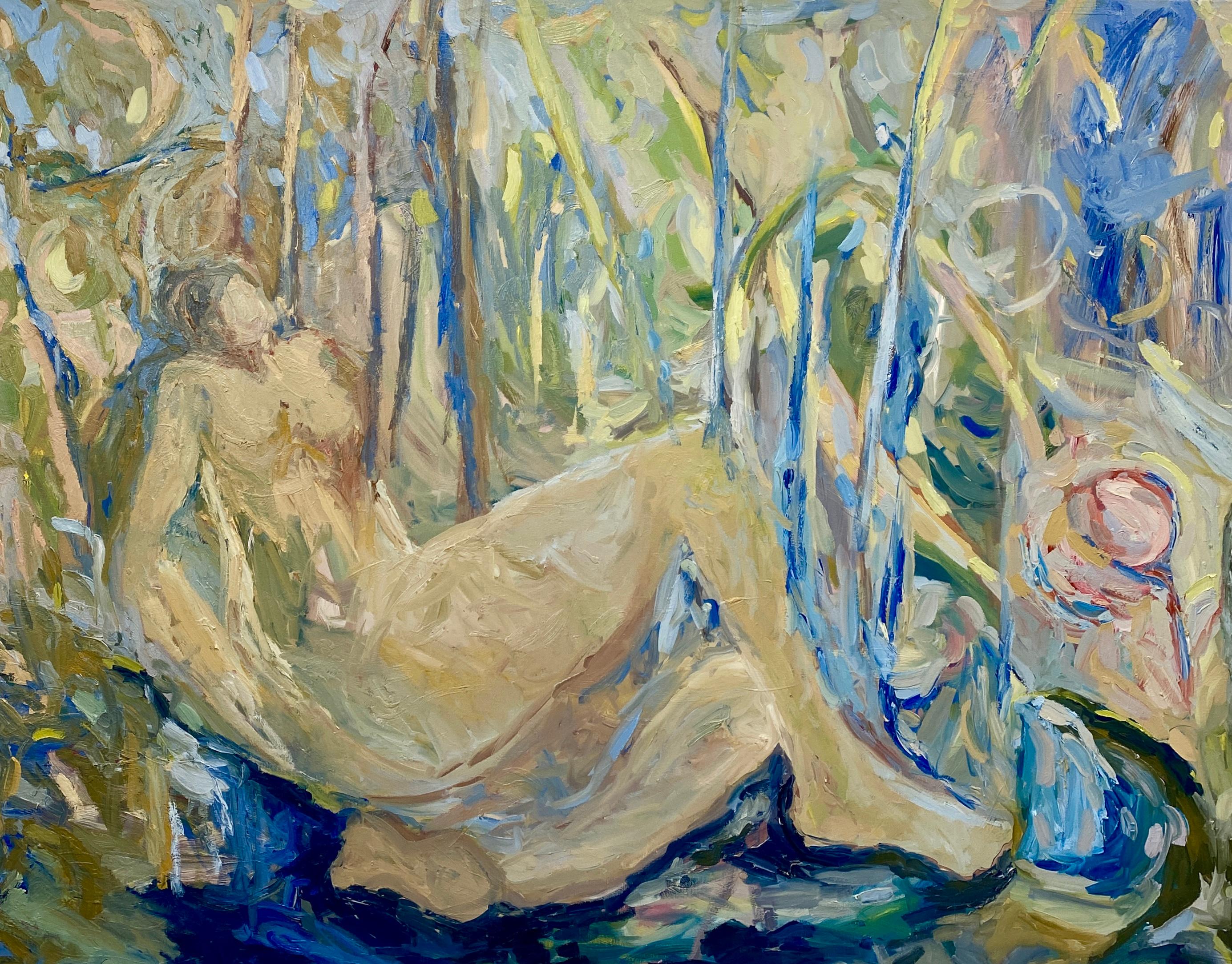 FRANCESCA OWEN  Figurative Painting - Both Sides Of Paradise.  Large Contemporary Expressionist Oil Painting