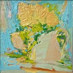 Camellias From The Garden  Contemporary Still Life Oil Painting