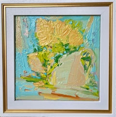 Camellias From The Garden  Contemporary Still Life Oil Painting