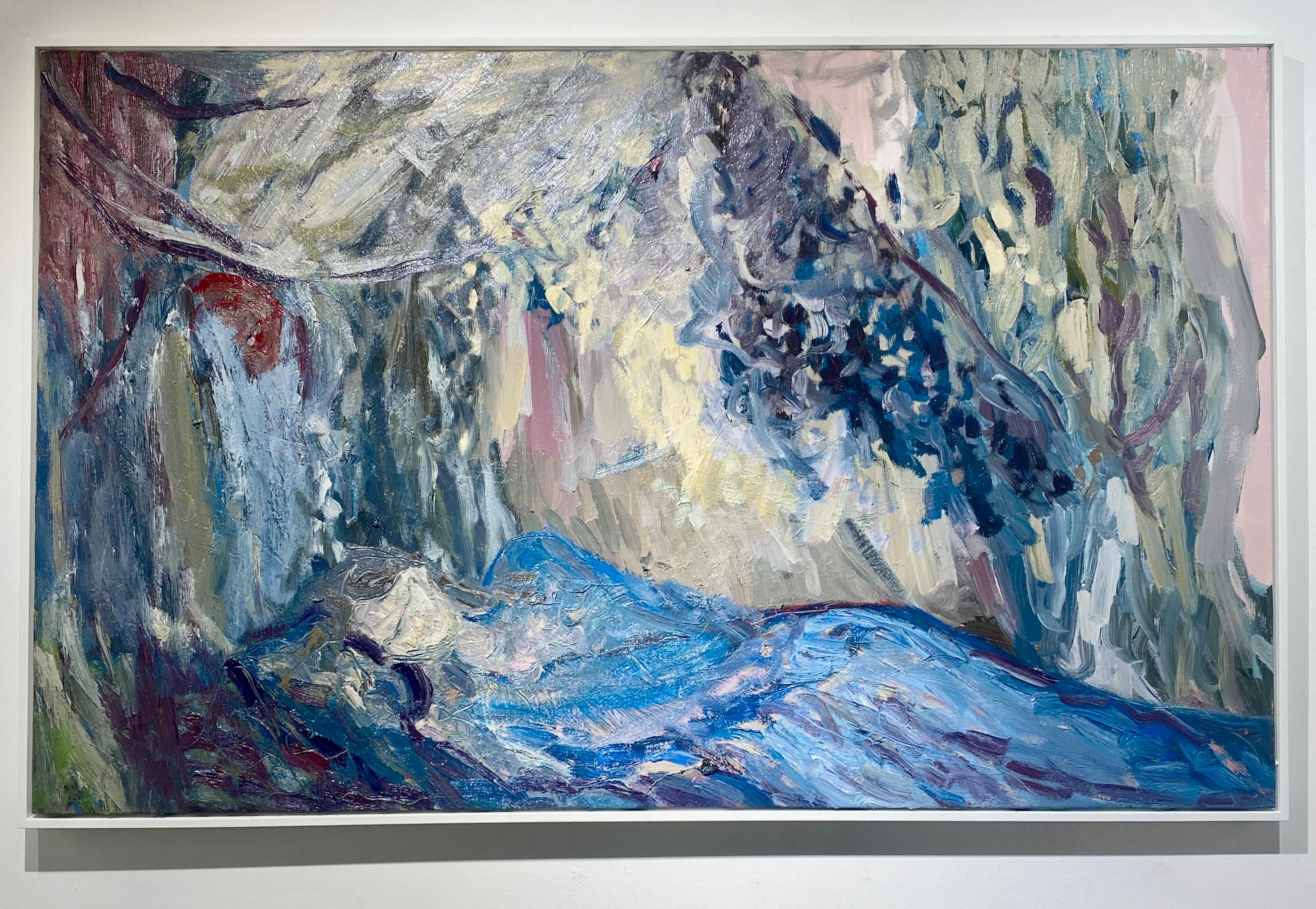 Sognare. Pittura ad olio figurativa contemporanea di grandi dimensioni - Painting di FRANCESCA OWEN 