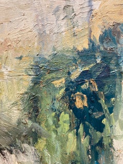 Encontrar consuelo. Gran cuadro al óleo impresionista contemporáneo