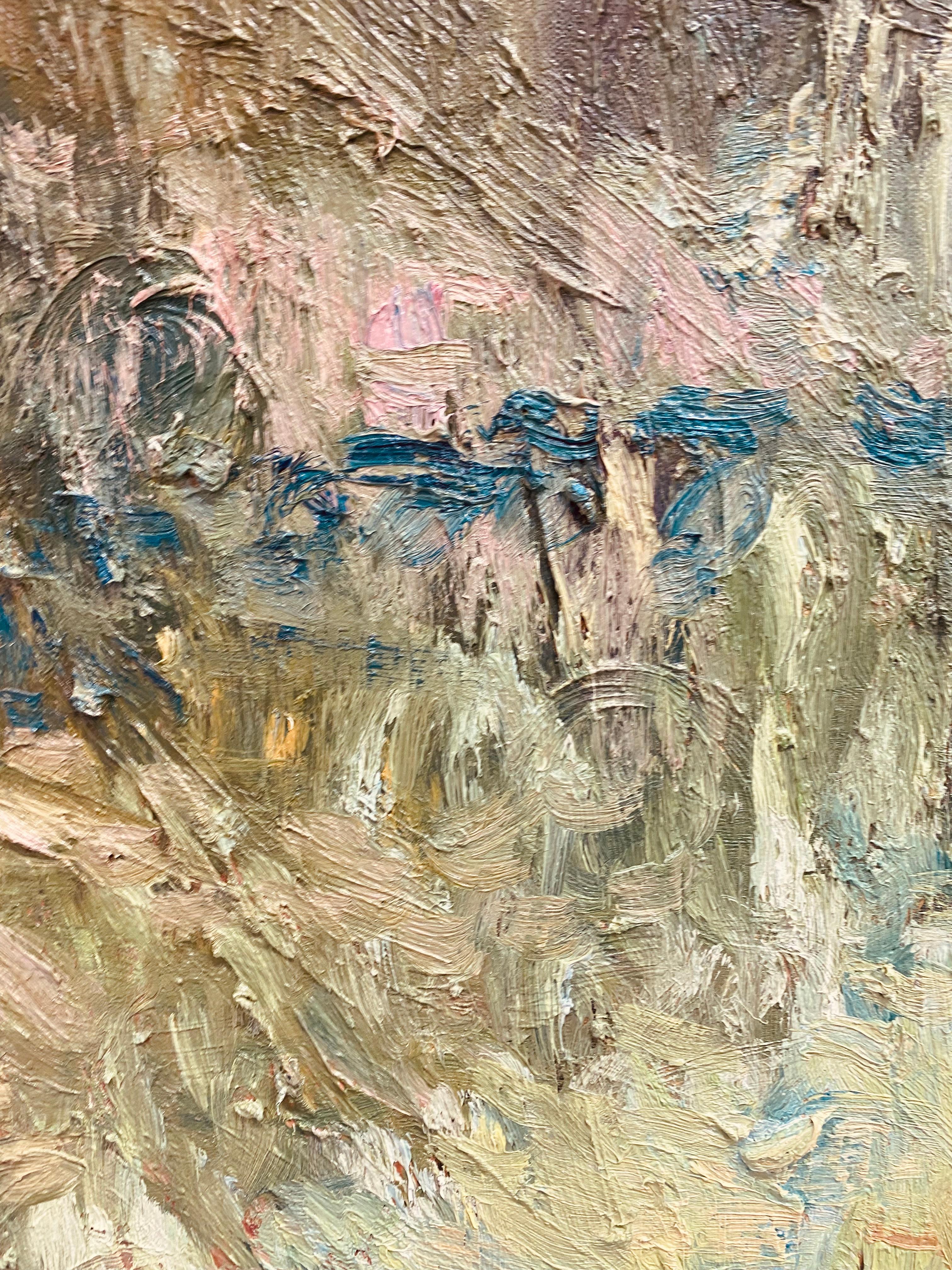 Encontrar consuelo. Gran cuadro al óleo impresionista contemporáneo en venta 3