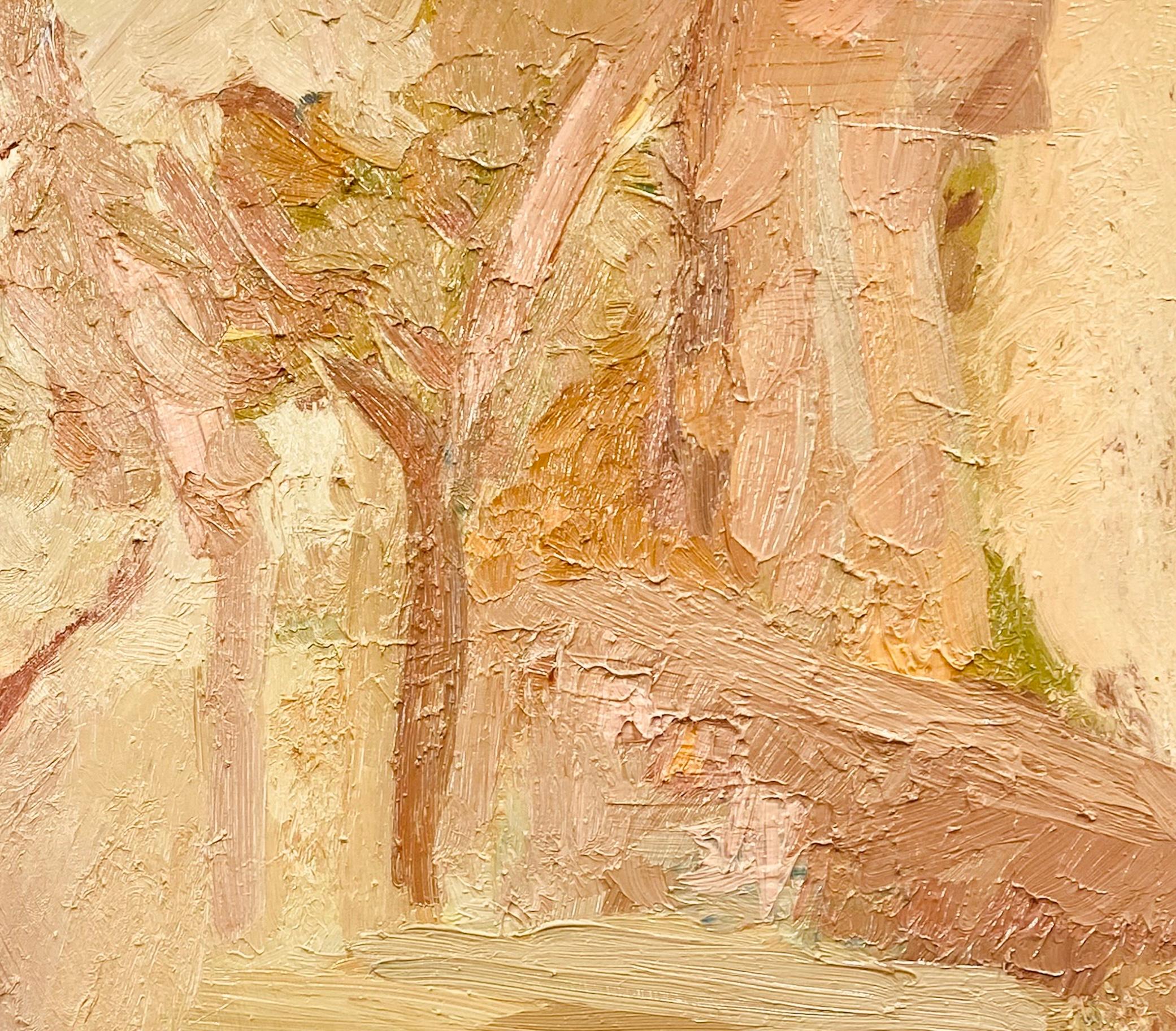 Blumentempel. Großes zeitgenössisches expressionistisches Ölgemälde – Painting von FRANCESCA OWEN 