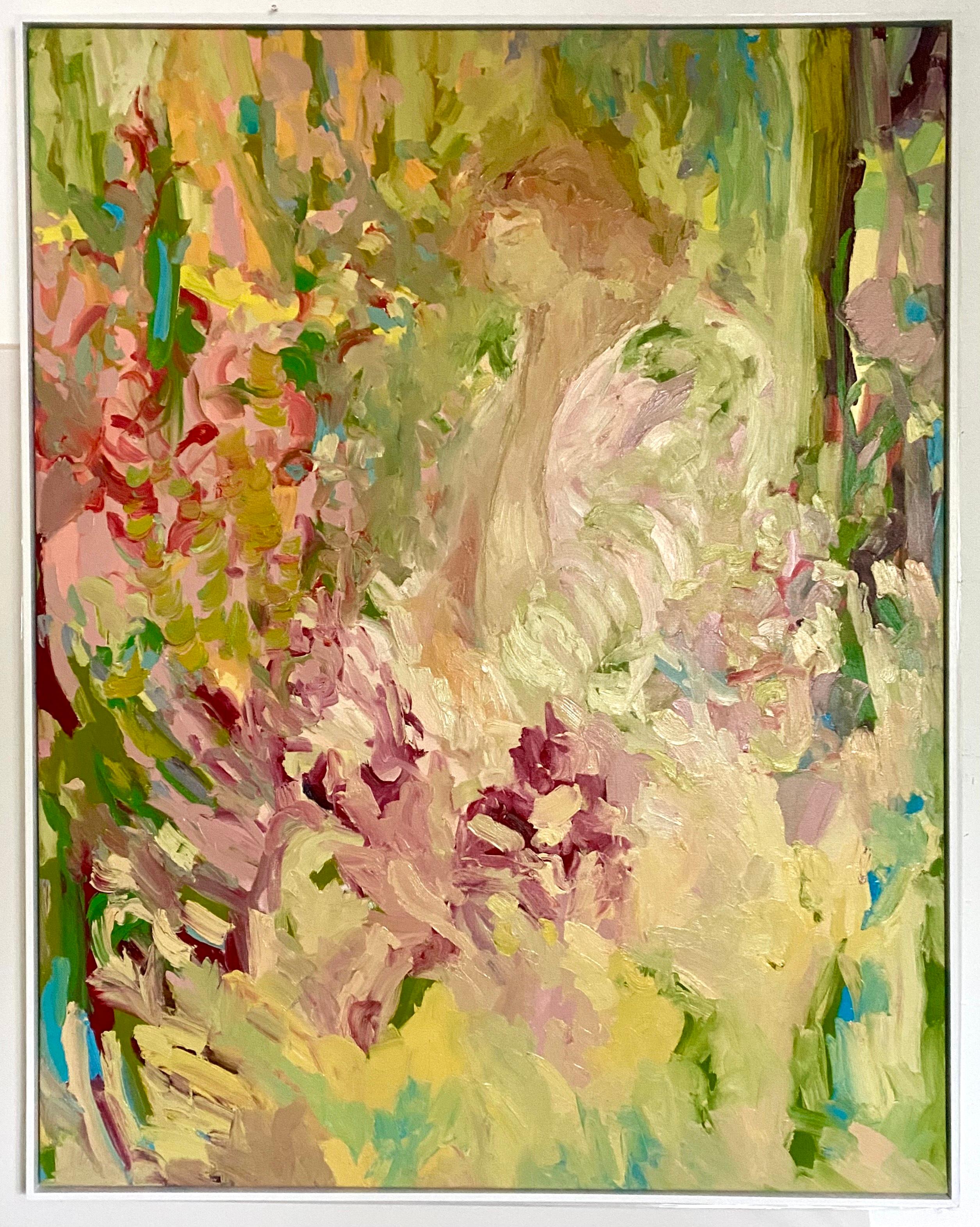 Dans l'efflorescence. Grande peinture à l'huile impressionniste contemporaine - Painting de FRANCESCA OWEN 