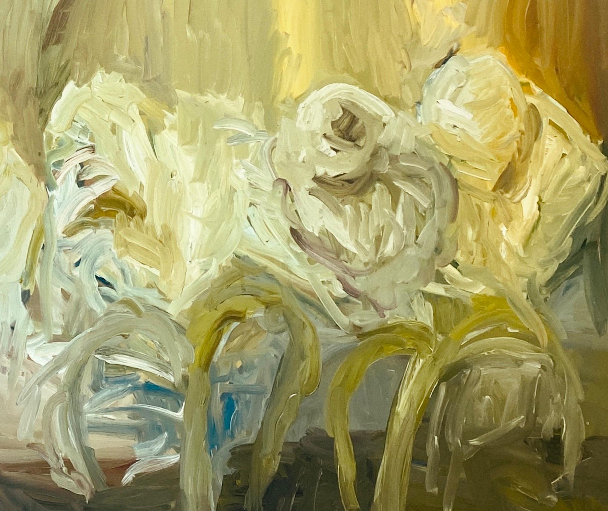 Monumental Flowers. Large Impressionist Floral Oil Painting - Beige Still-Life Painting by FRANCESCA OWEN 