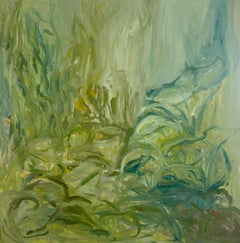 L'écoulement de l'eau. Peinture à l'huile expressionniste abstraite contemporaine