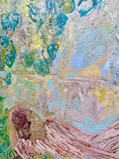 The Garden Dances Even While The Roses Sleep. Impressionist Oil Painting