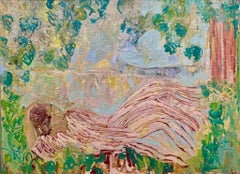 The Garden Dances Even While The Roses Sleep. Impressionist Oil Painting