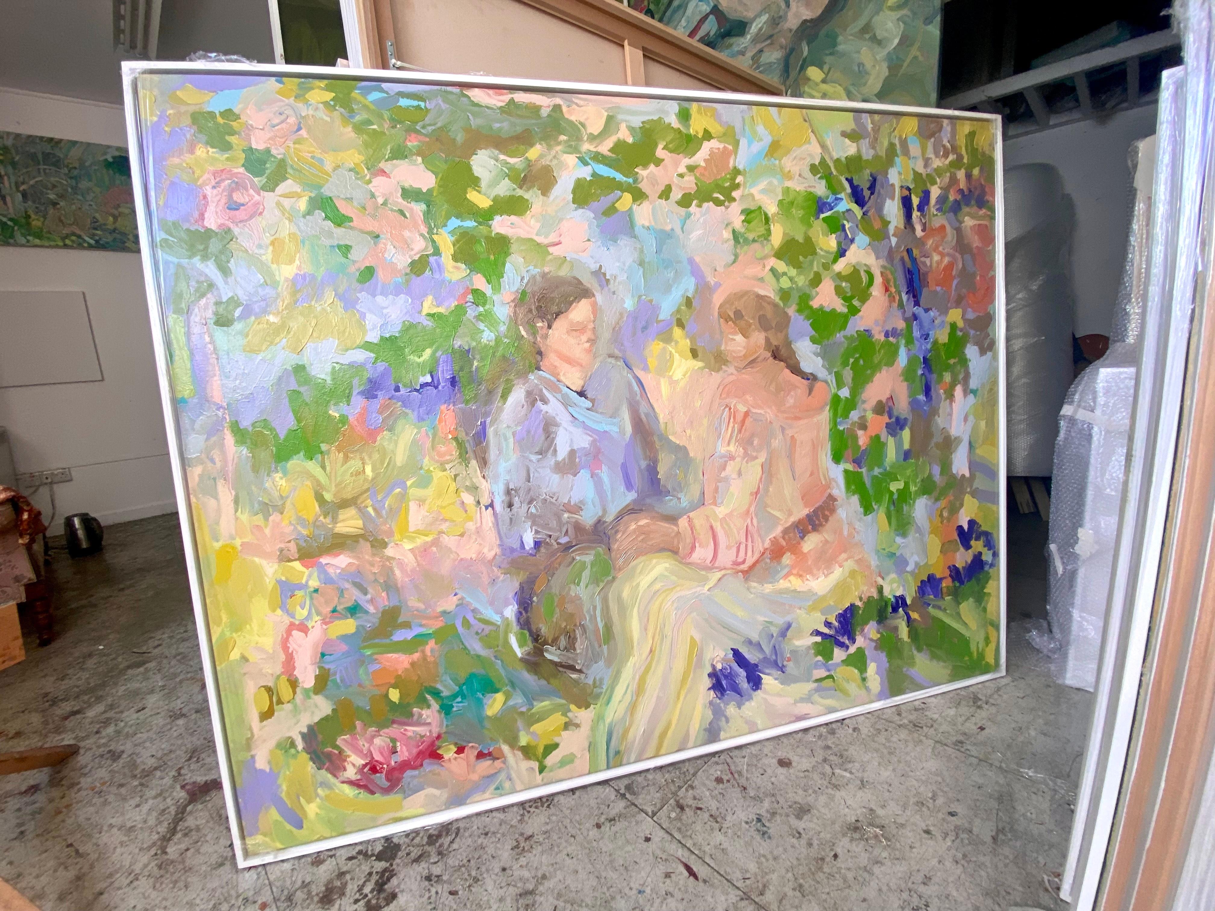 Das Picknick. Großes zeitgenössisches impressionistisches Ölgemälde (Impressionismus), Painting, von FRANCESCA OWEN 